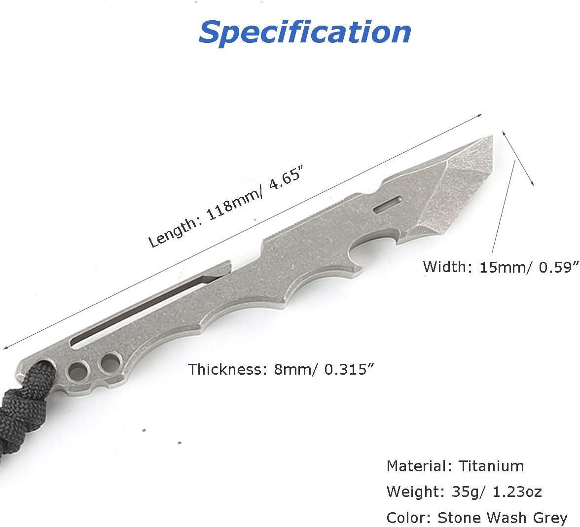 Titanium Pry Bar EDC Multi Tool with Bottle Opener Box Opener Clip Function (…