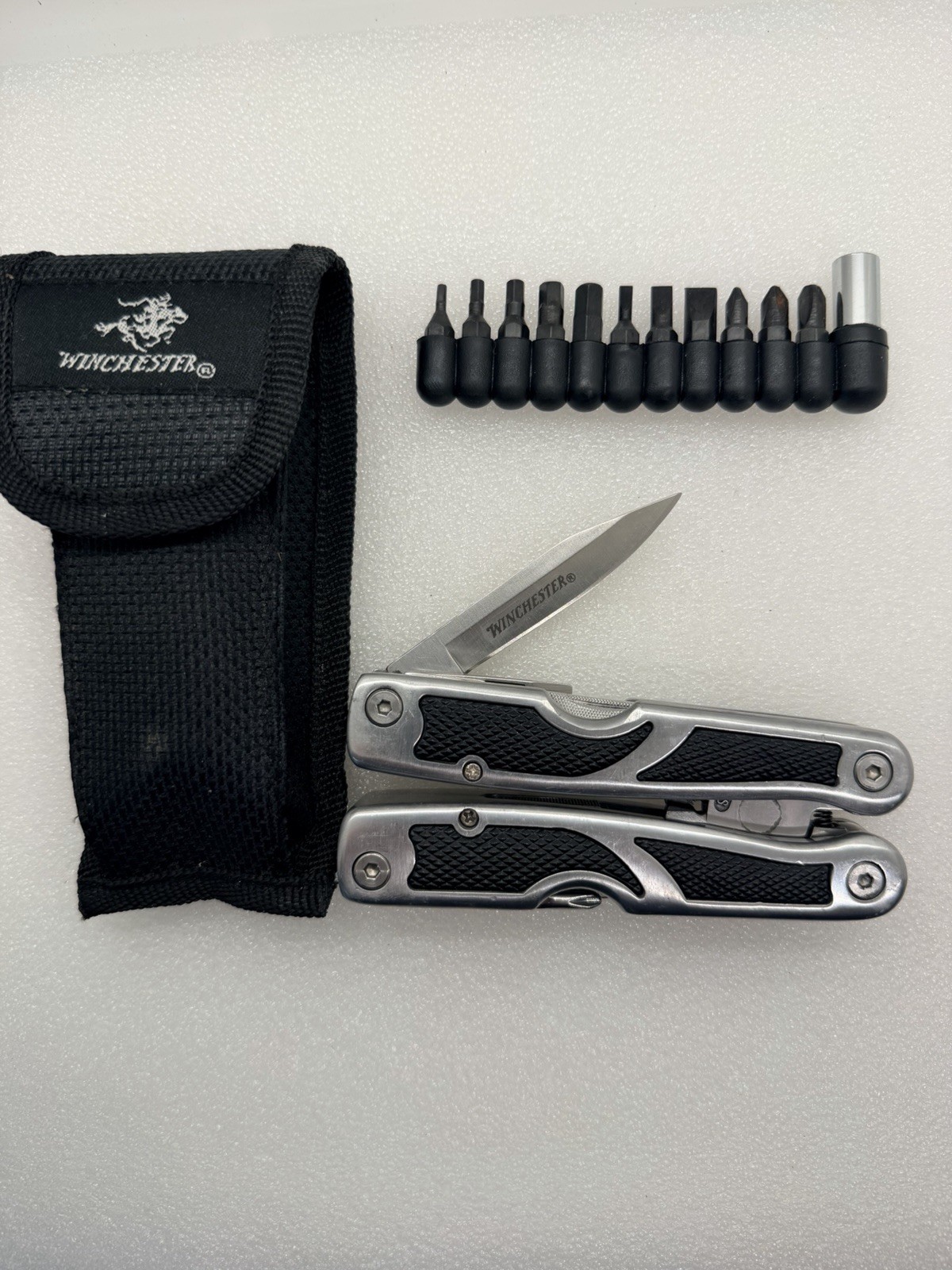 Winchester Large Multi Tool With Tool Kit Hex Bits Nylon Sheath 16 Functions