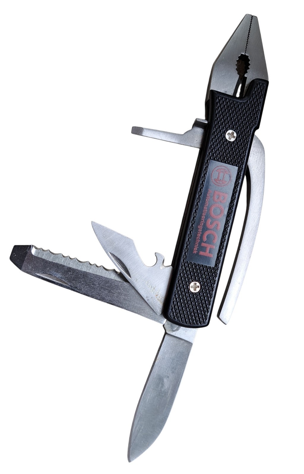 Vintage BOSCH Automatiseringstechniek Multi Tool Folding Pocket Knife Pliers w/