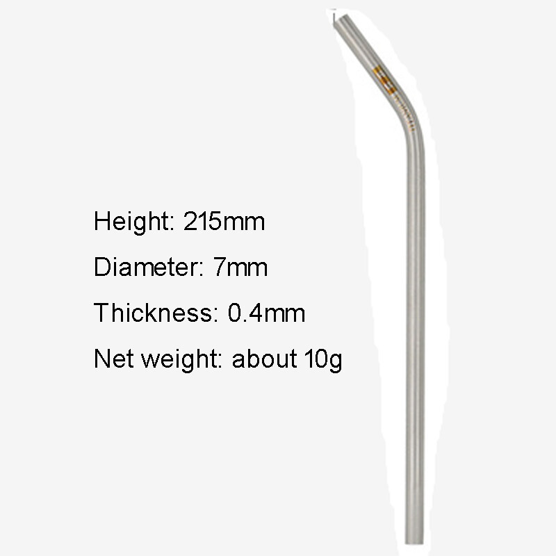 Titanium Alloy Drinking Straw +Cleaning Brush Portable Outdoor Tableware EDC Too