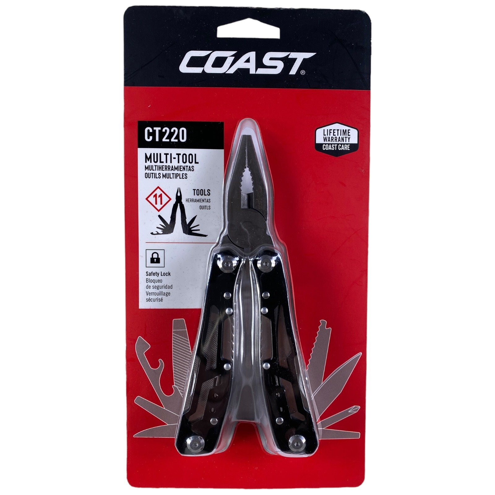 COAST CT220 11-in-1 Multi-Tool and Multi-Plier, knife Stainless Steel BRAND NEW!