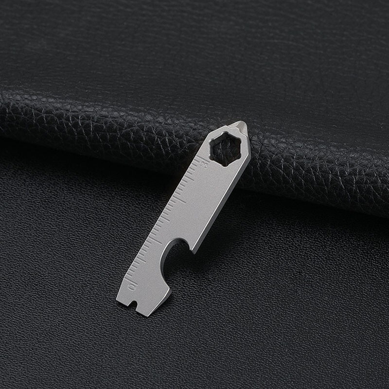 Mini Titanium Keychain Multi Tools Pry Bar Crowbar Opener Outdoor Pocket EDC