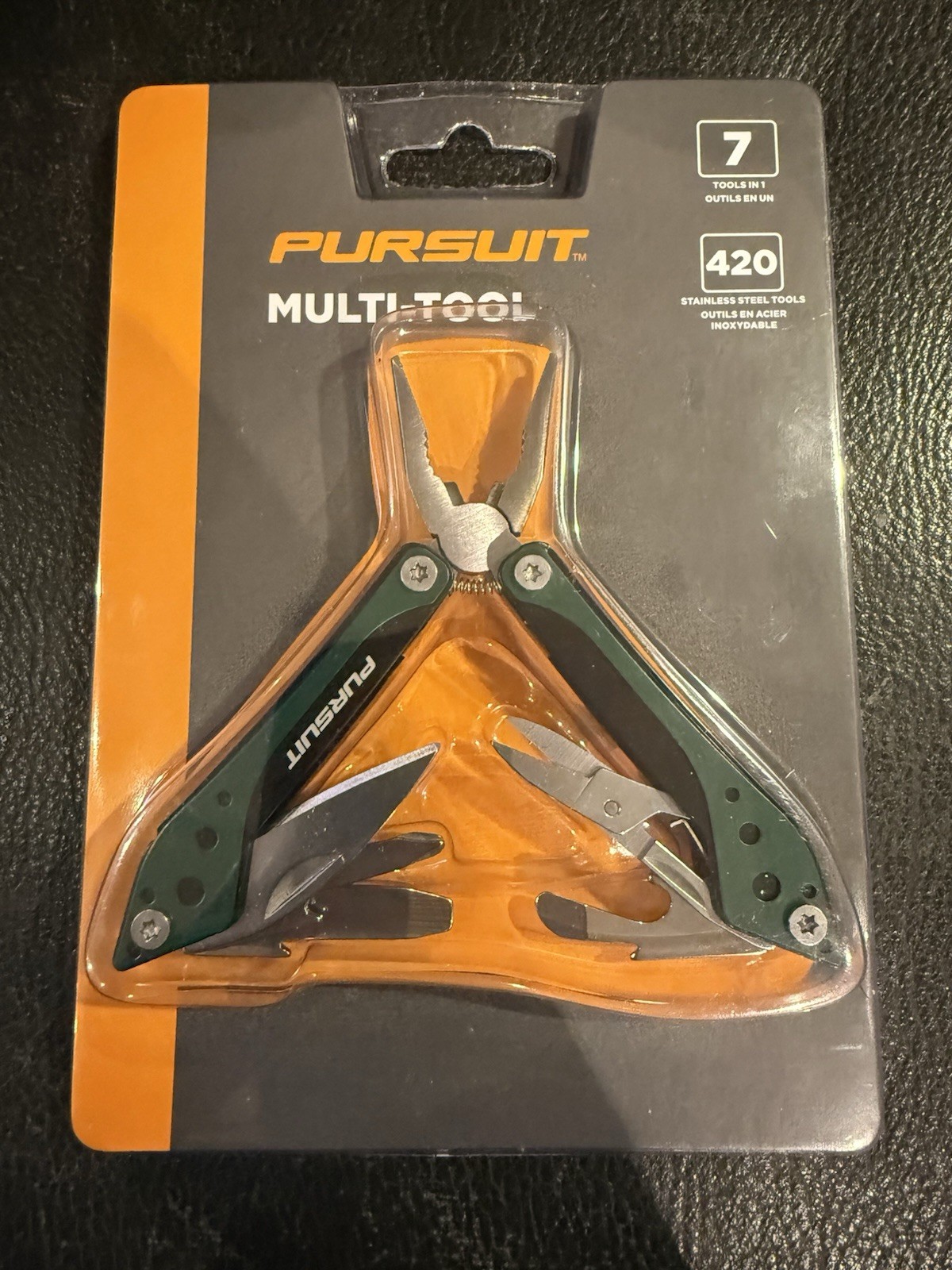 PURSUIT Multi-tool 7-in-1 Stainless Steel/ GREEN Color Combo Tool New Sealed
