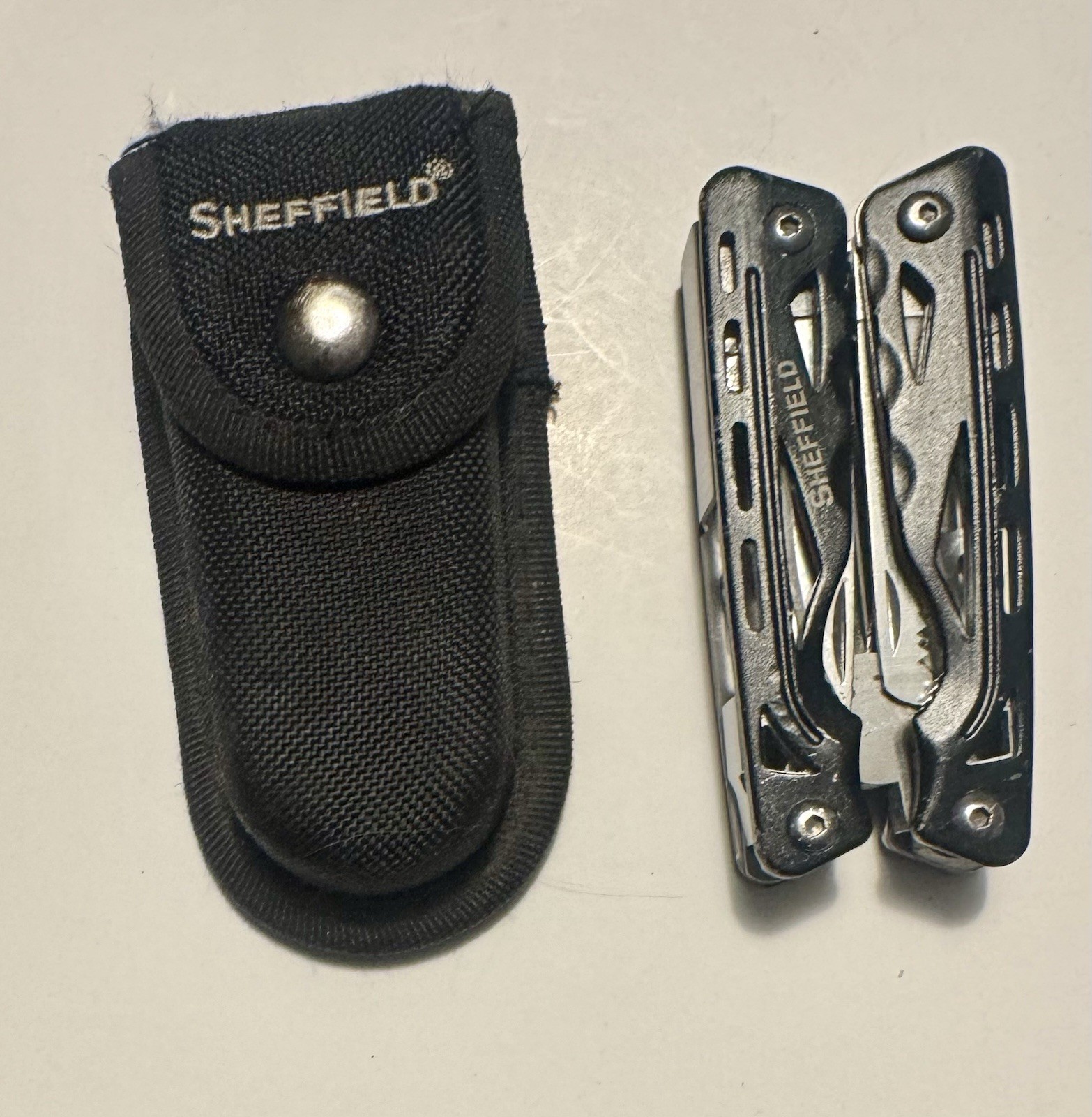 SHEFFIELD Stainless Steel 12-in-1 Multi-Tool w/ Nylon Belt Pouch 15% OFF