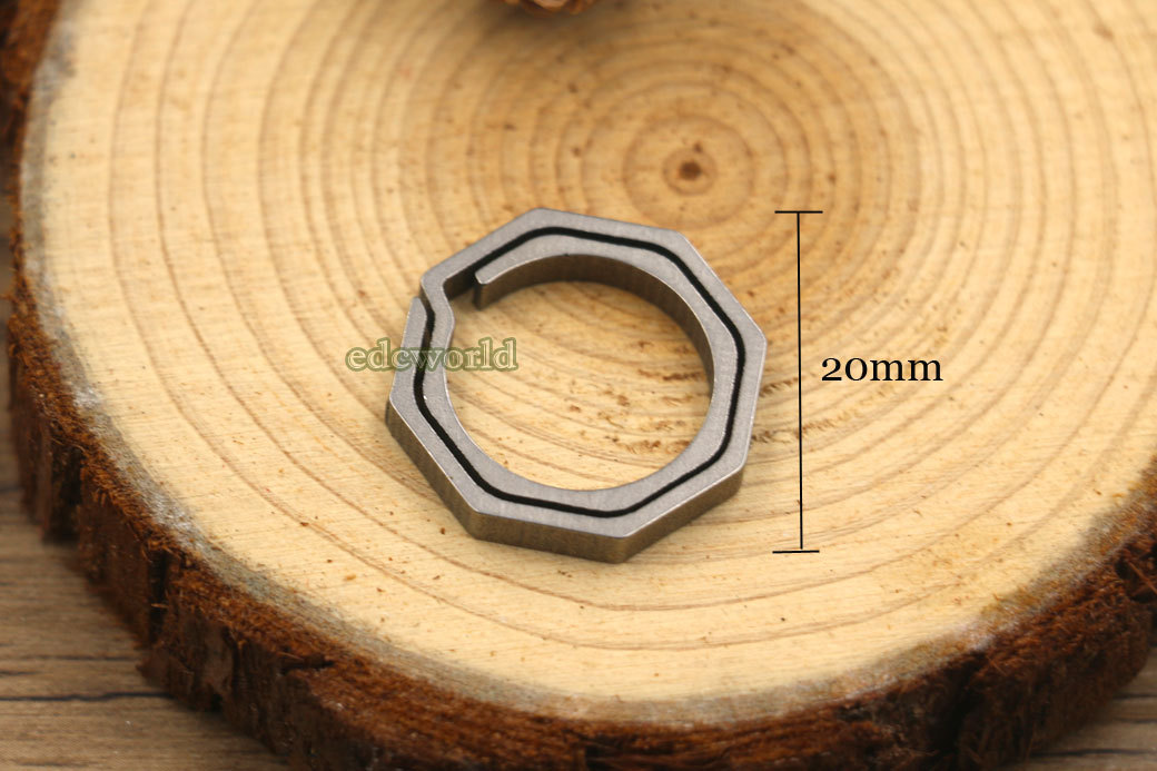 3pcs EDC Titanium Ti Key Chain Concise Octagon Key Ring Outdoor Tool YSQ03S