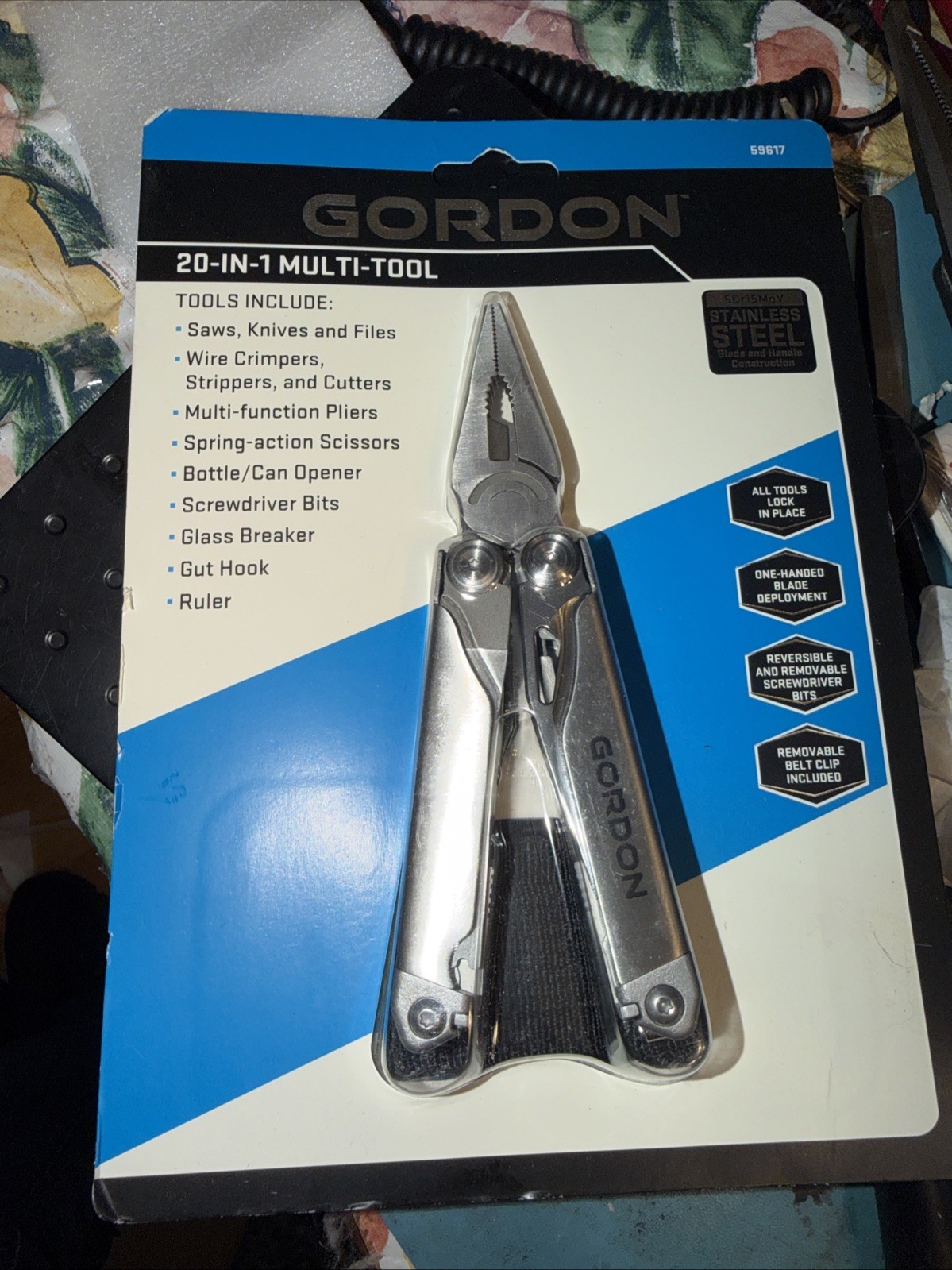 Gordon 20-in-1 Stainless Steel Multi Tool w/Sheath New In Package