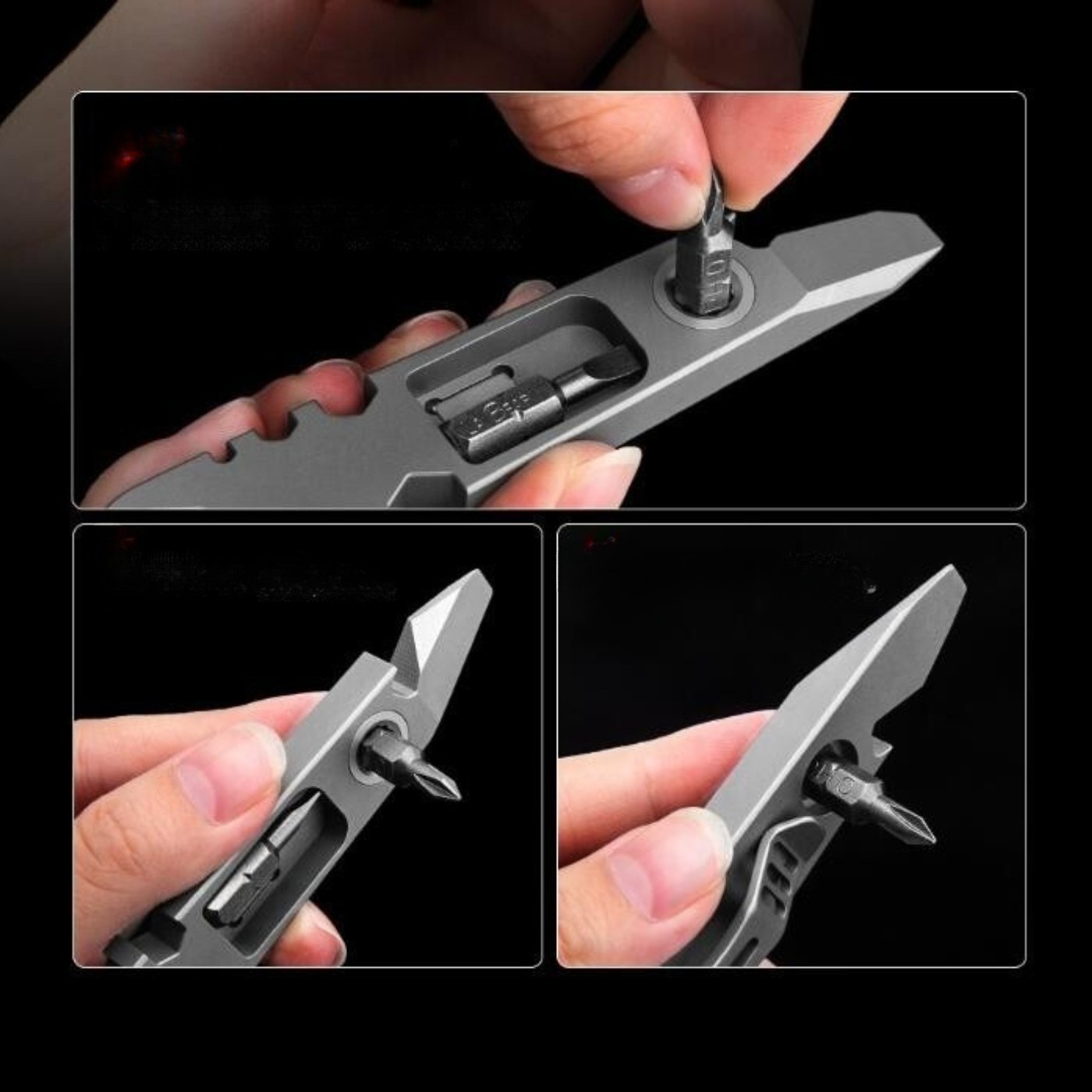 New Titanium Alloy Ratchet Wrench Pocket Pry Bar Crowbar Tool Opener Screwdriver