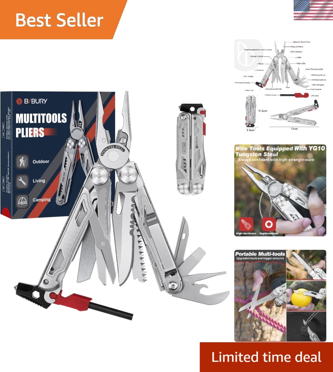 Versatile 22-in-1 Multitool with Window Breaker & Flint – Ultimate Outdoor Gear