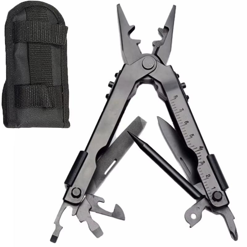 Folding Multi-Tool Pliers Stainless Steel Pocket Knife Wire Stripper EDC Camping