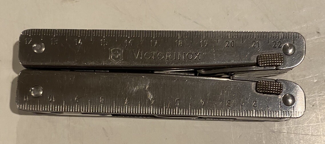Vintage Very Rare 1997 VICTORINOX SWISS ARMY Multi-Tool,Silver,12 Tools, 56936