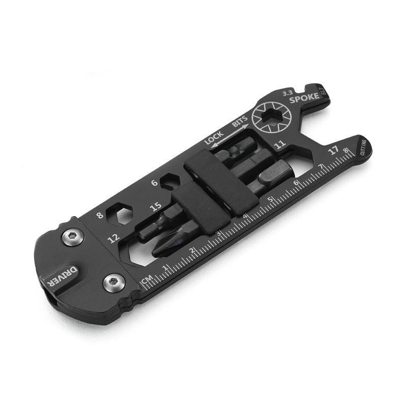 Miniherramienta de tarjeta 16 en 1, llavero multifuncional hexagonal portatil