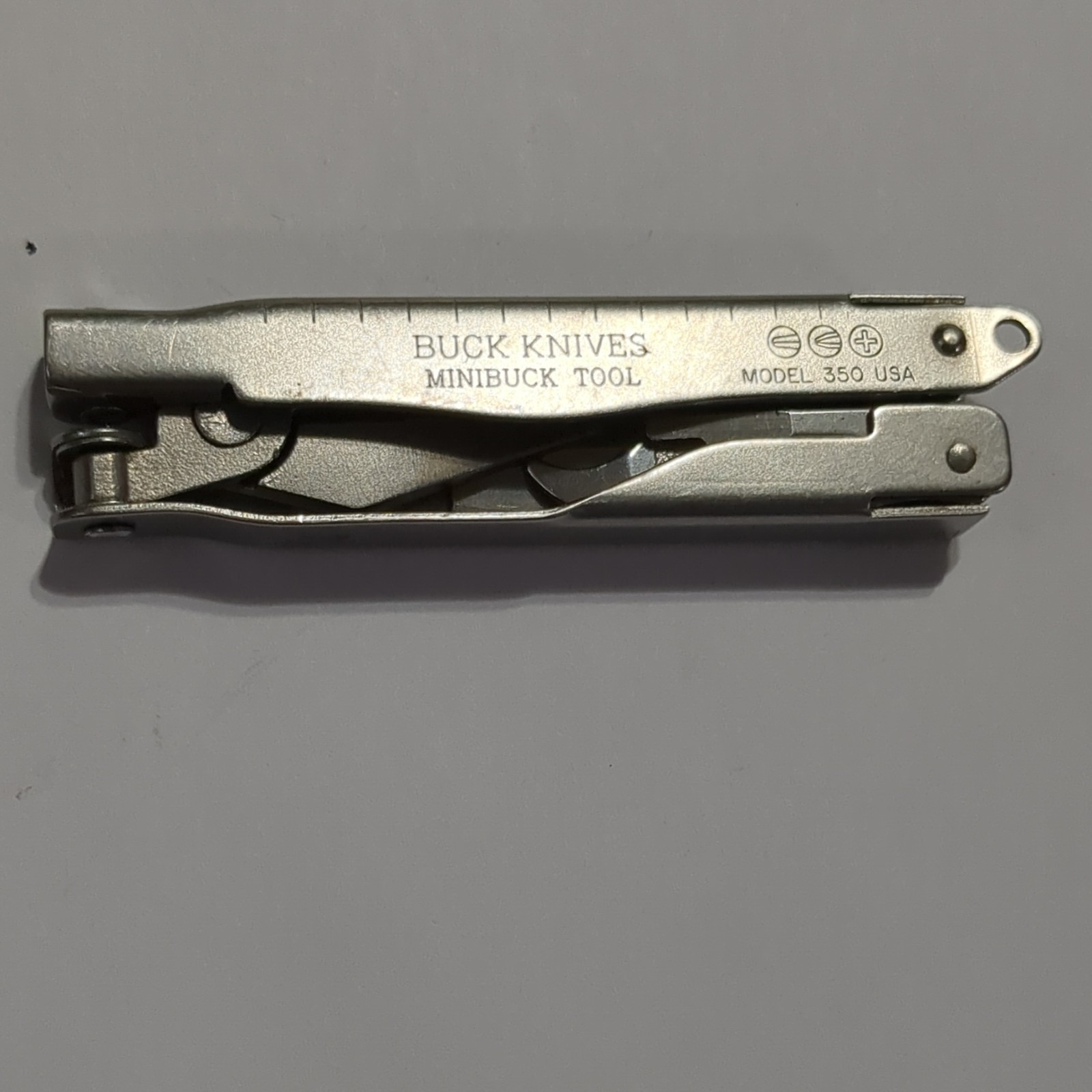 Buck Knives 350 Minibuck Tool Multi-Tool Stainless Steel Silver Plier Knife File