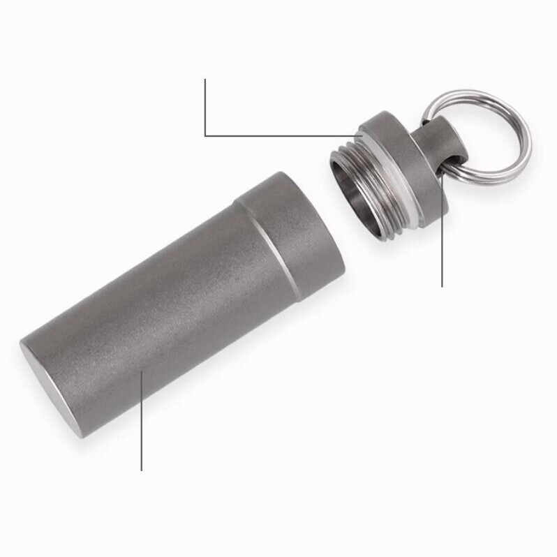 EDC Titanium Alloy Waterproof Case Pendant Box Sealed Medicine Bottle Storage