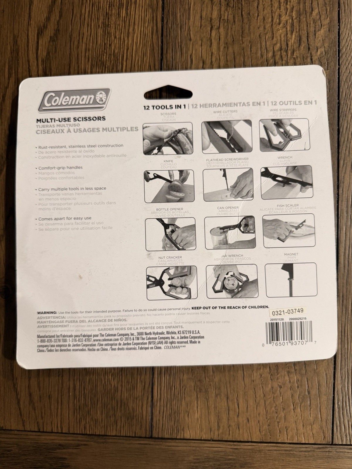 Coleman Multi-Use Scissors 12-in-1 Multi-Tool Black/Red 0321-03749