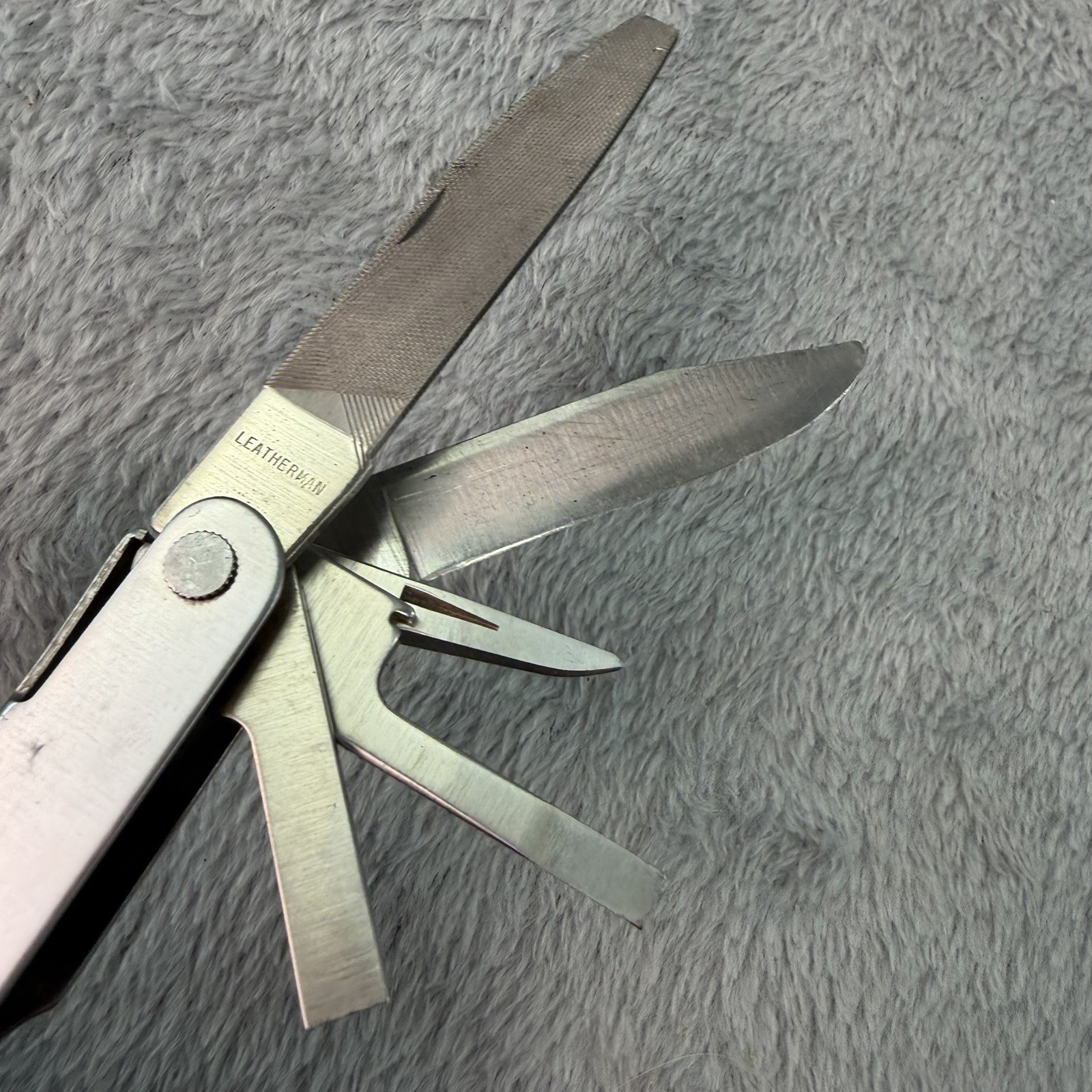 Vtg 1995 Leatherman Super Multi Tool 2 Blade Original Leather Case B501