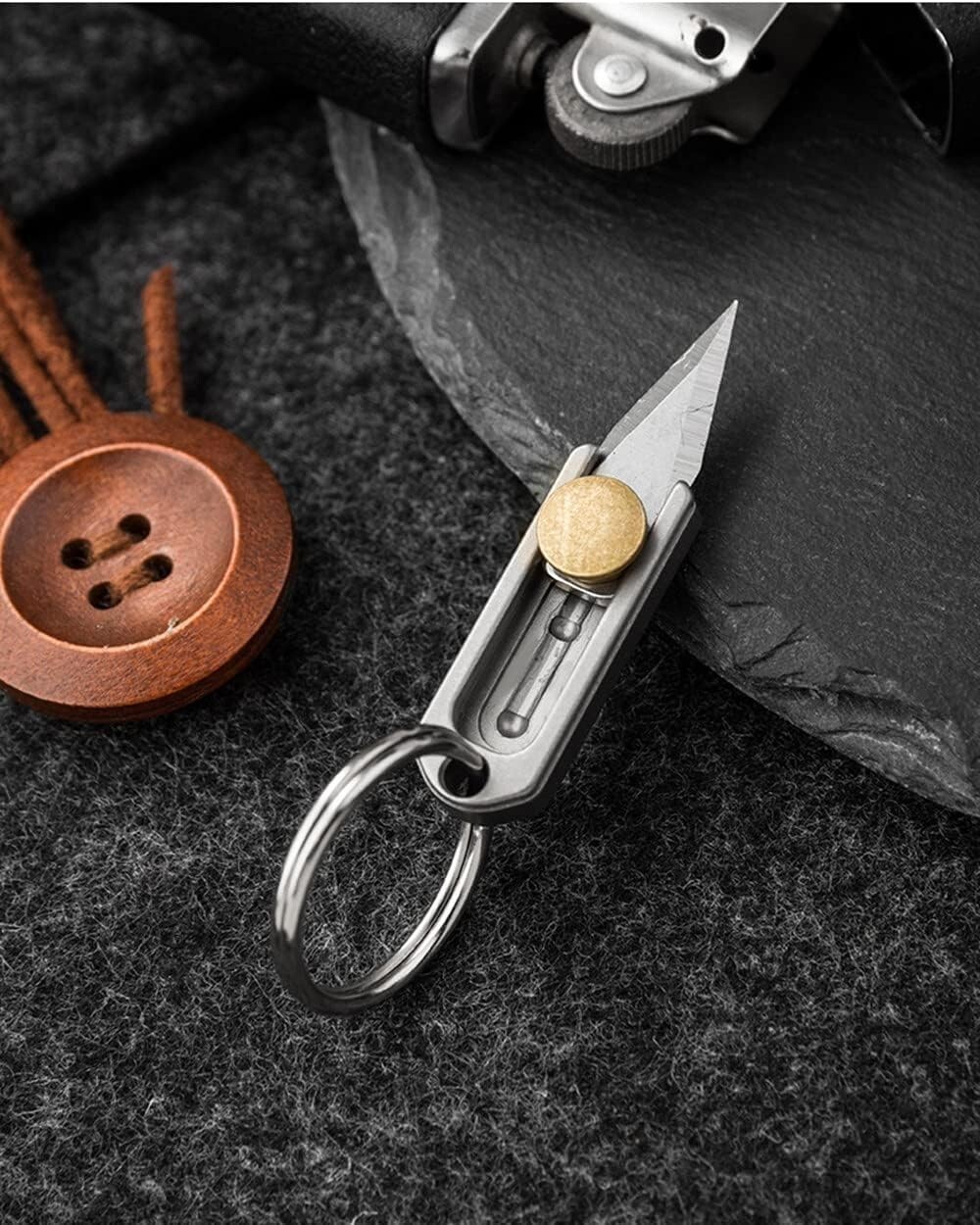 EDC Titanium Metal Alloy Light Weight Mini Little Tiny Small Wallet Button Push