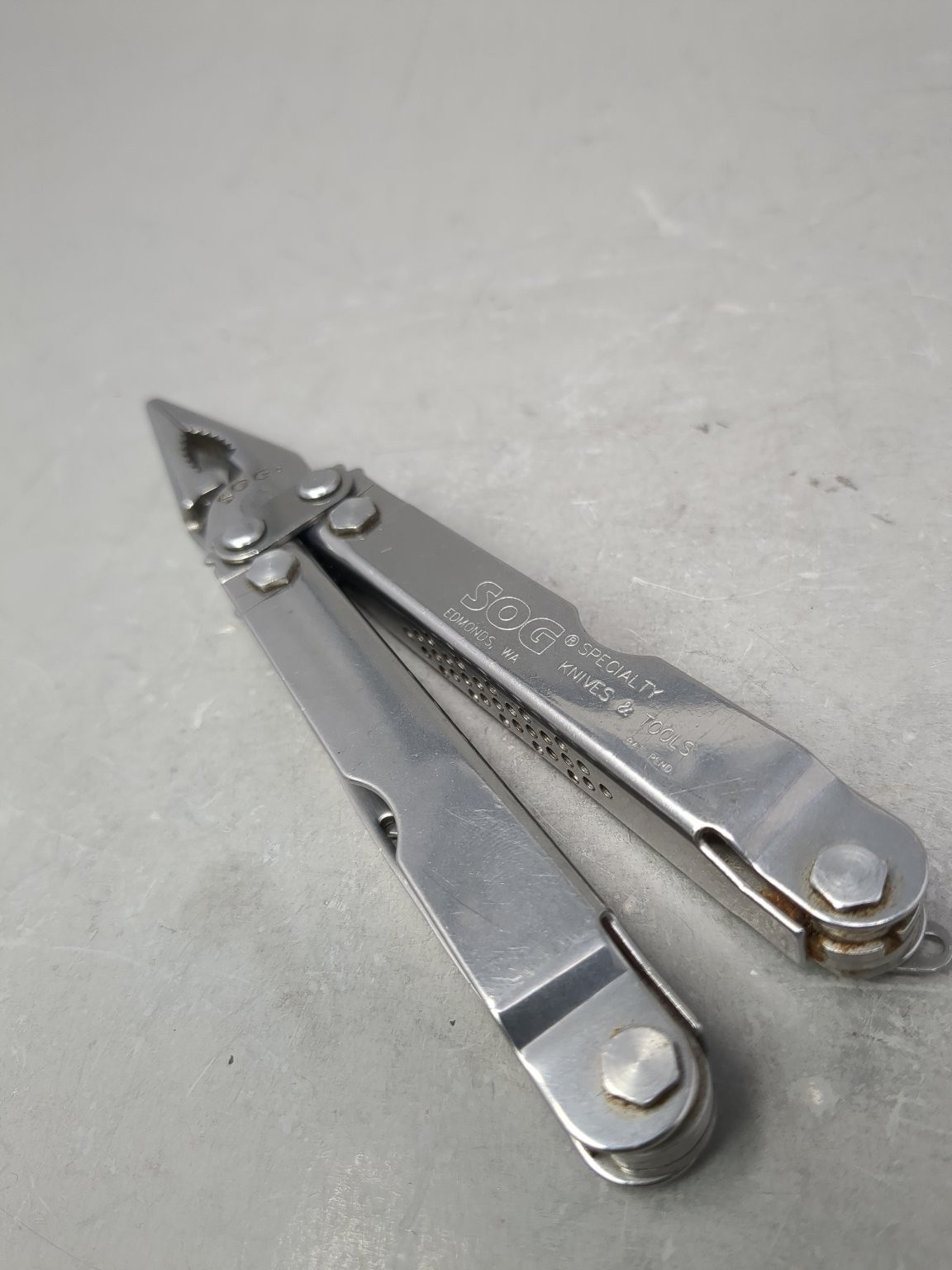Vintage SOG Specialty Knives Multi-Tool Stainless Steel Pliers Patent Ped