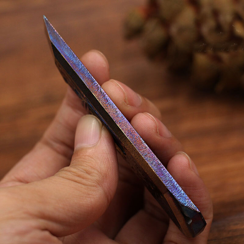 EDC Handmade TC4 Titanium Keychain Pry Bar Pendant Crowbar Opener Outdoor Multi