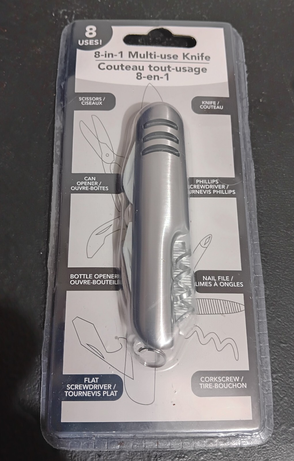 8-in-1 Multi Use Knife 8 Uses New Sealed Package