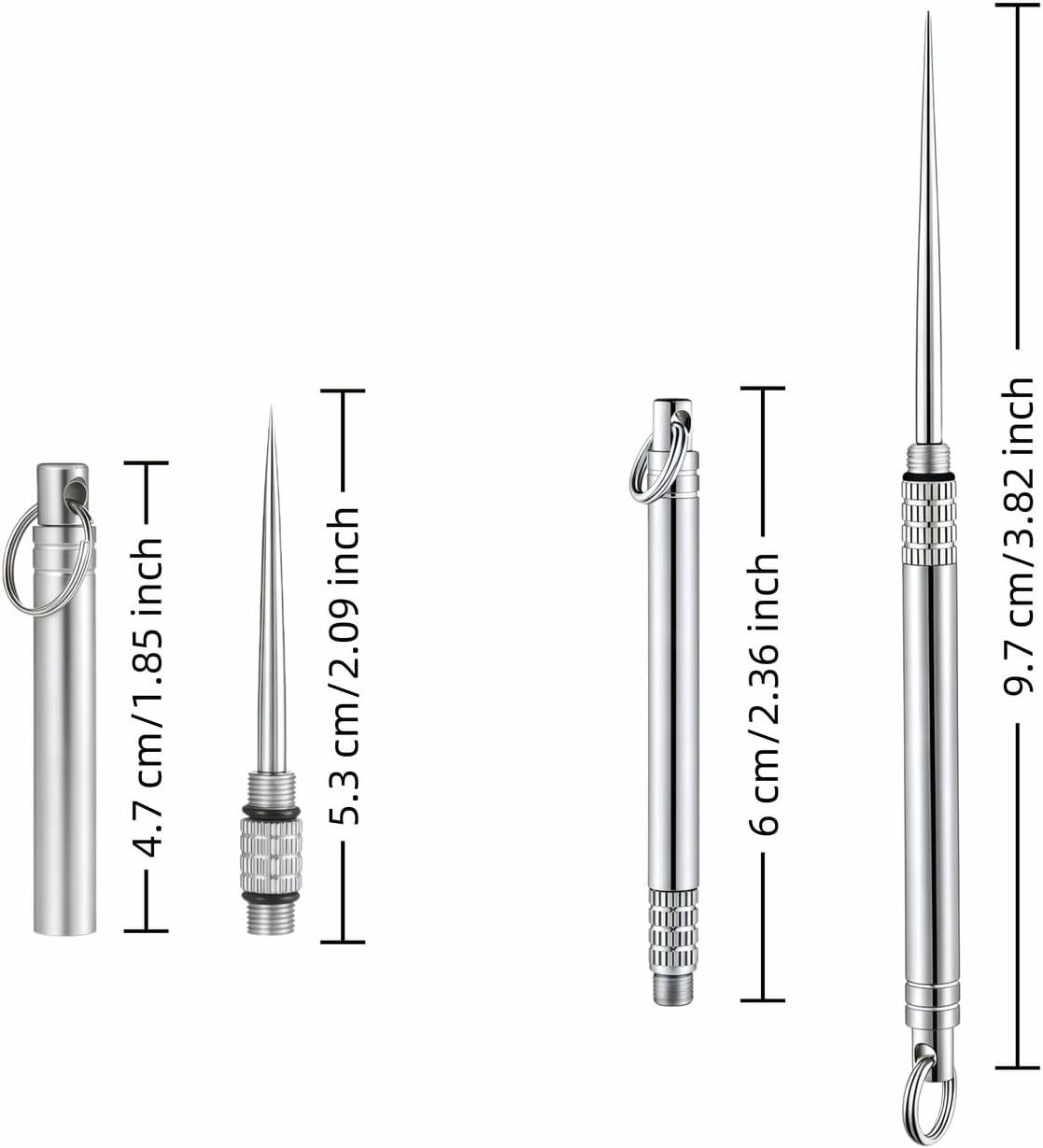 Portable Titanium Toothpick Multi-Functional Reusable Stainless Steel Silver
