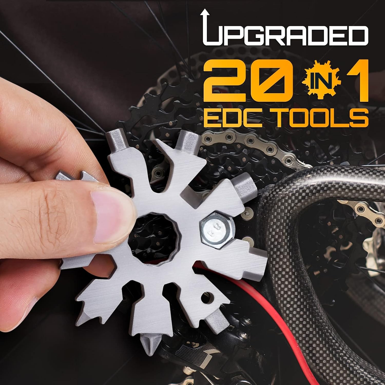 Parigo Upgraded Snowflake 20-in1 Multi Tool – Pocket Size Screwdriver Wrench 13z