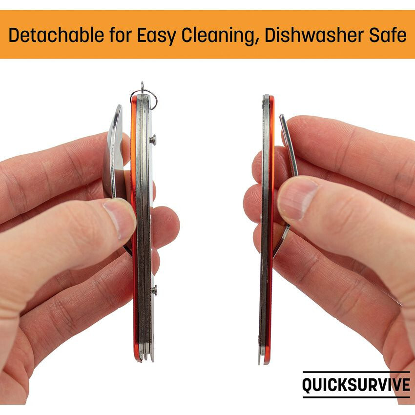 QuickSurvive 4-in-1 Camping Utility Stainless Steel Utensil Tool