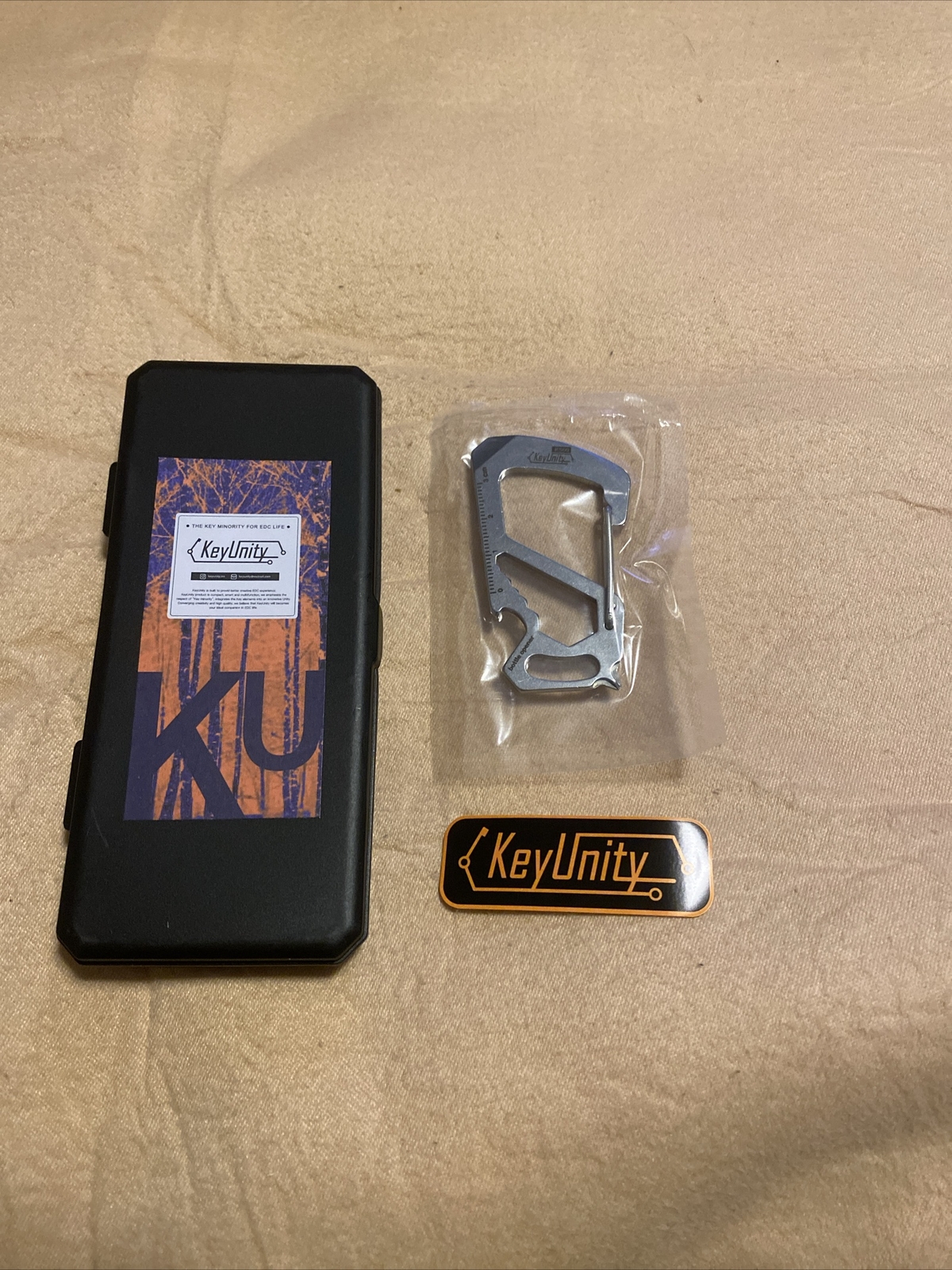 KeyUnity KS00 Silver Carabiner Clip Multitool Stainless Steel 7 Tools in 1 New