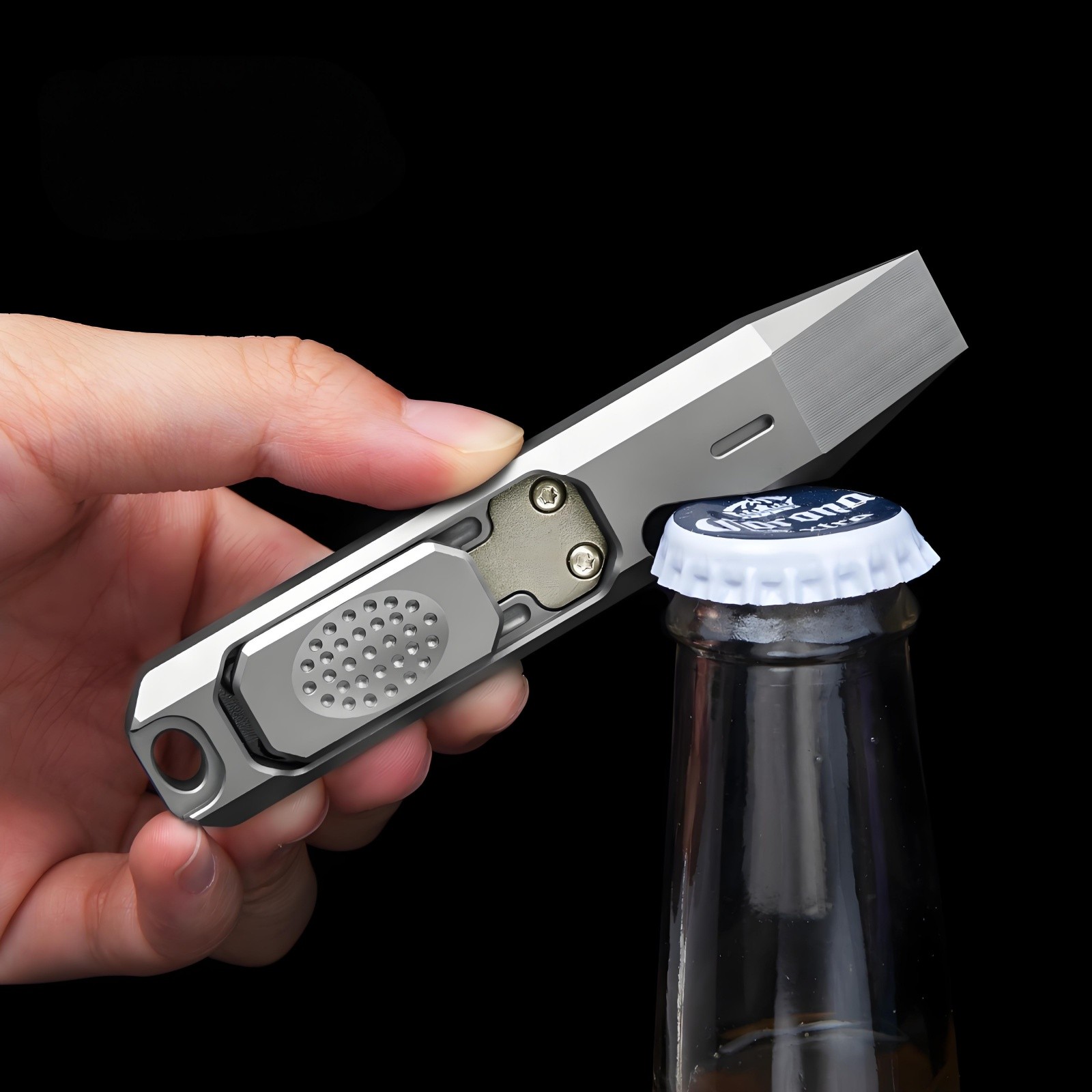 Titanium Alloy EDC Pry Bar Fidget Slider Bottle Opener Pocket Multi Tool