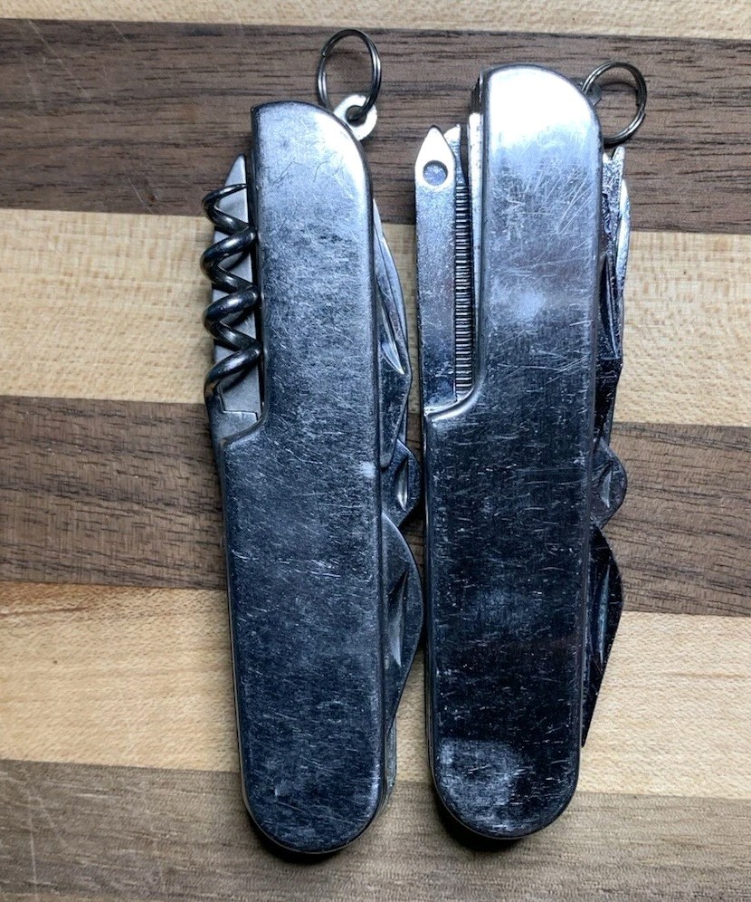Lot 2 Versatile Multi-Tool Pocket Knives 10/7 PC Stainless