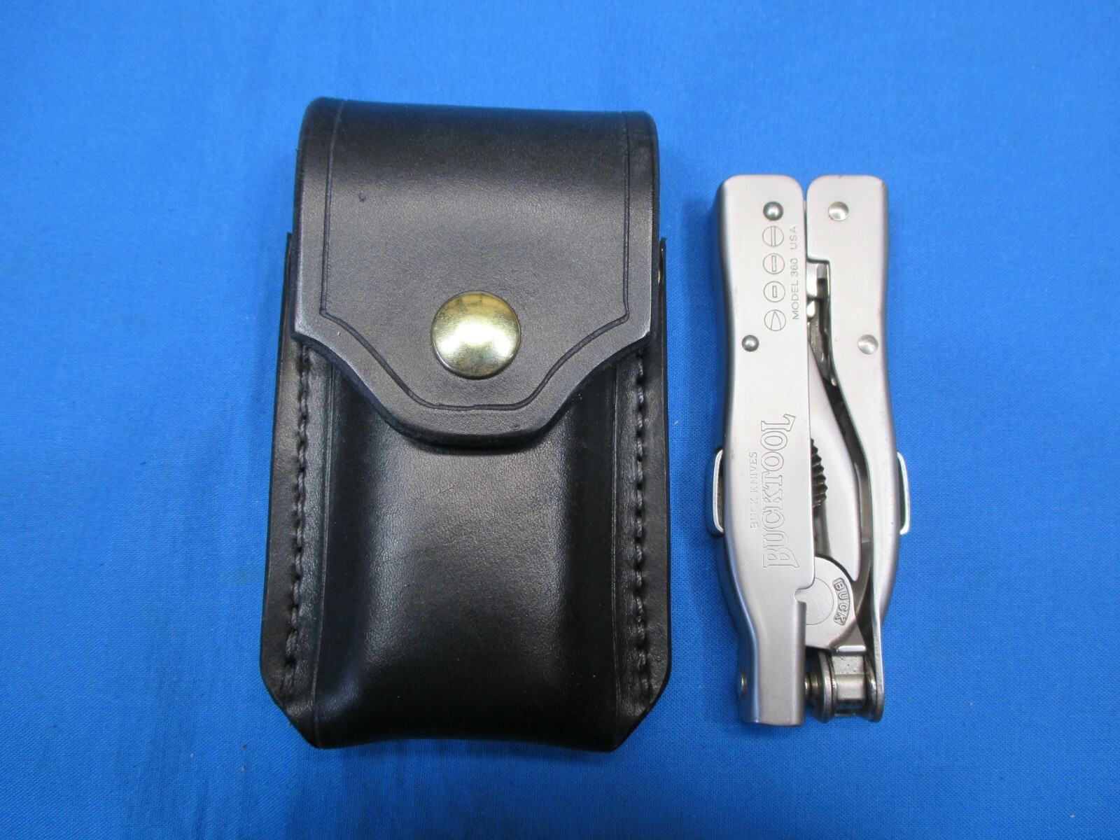 Leather Sheath for BUCKTOOL # 360 Multiplier Handmade R&L Handed, Black