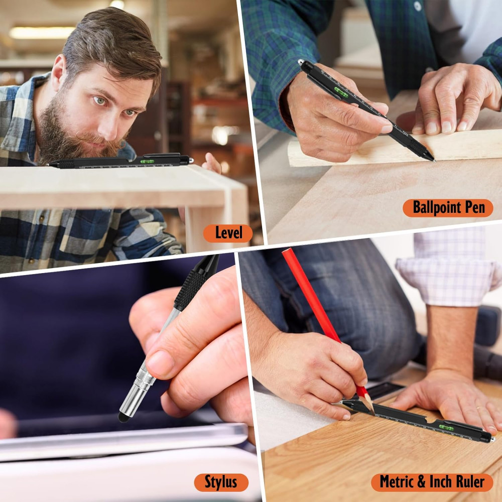 9 in 1 Multifunction Ballpoint Pen with Modern Handheld Tool Measure Technical