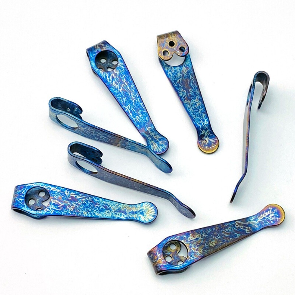 Handmade TC4 Deep Carry Pocket Clip for Spyderco C81/C11/C10 Series