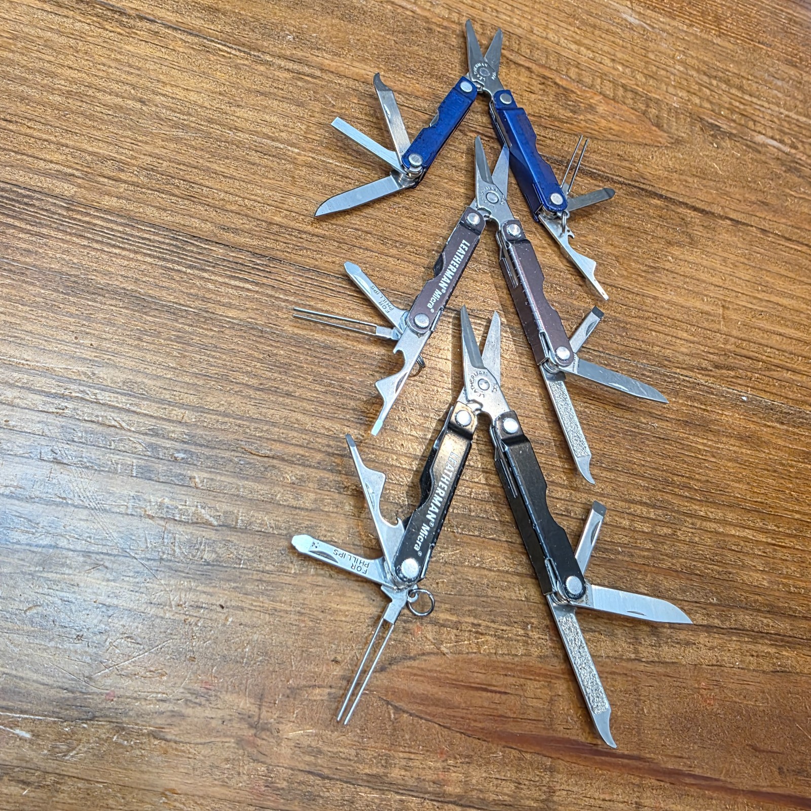 Leatherman MICRA Multi-Tool – Stainless Steel – Lot of 3 – Blue Black Colors