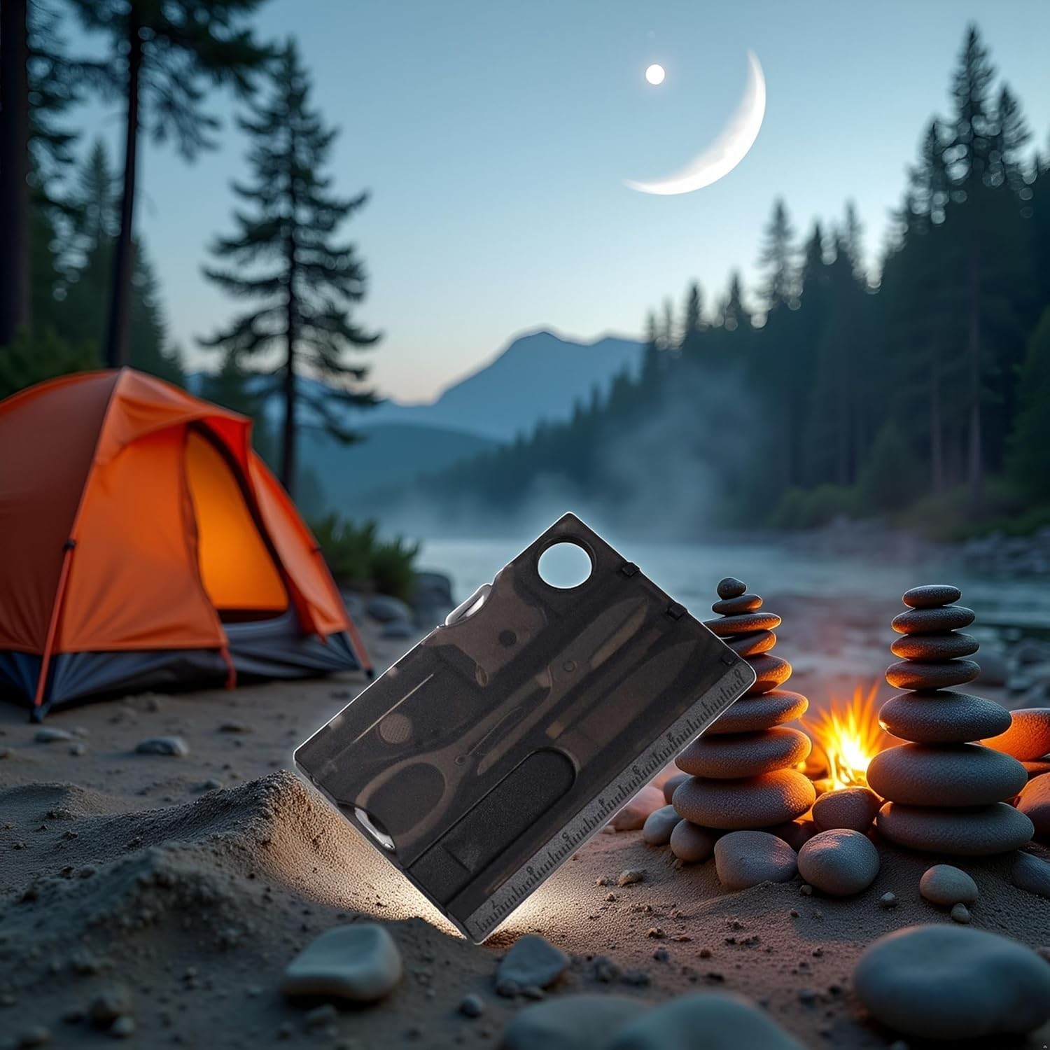 12-in-1 EDC Multitool Survival Tool with Knife Scissors Screwdriver Pocket Card
