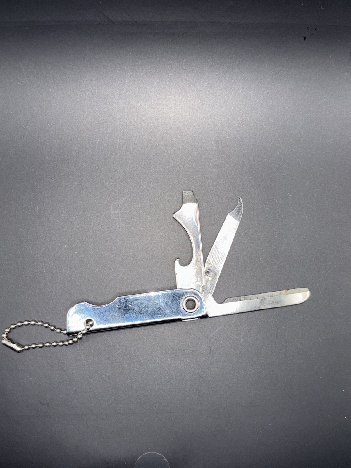 Bassett USA 85 Stainless Steel 3-Tool Pocket Knife, File, Can/Bottle Opener