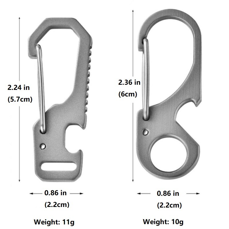 Titanium EDC Keychain Clip Quick Release Carabiner Key Ring Holder Bottle Opener