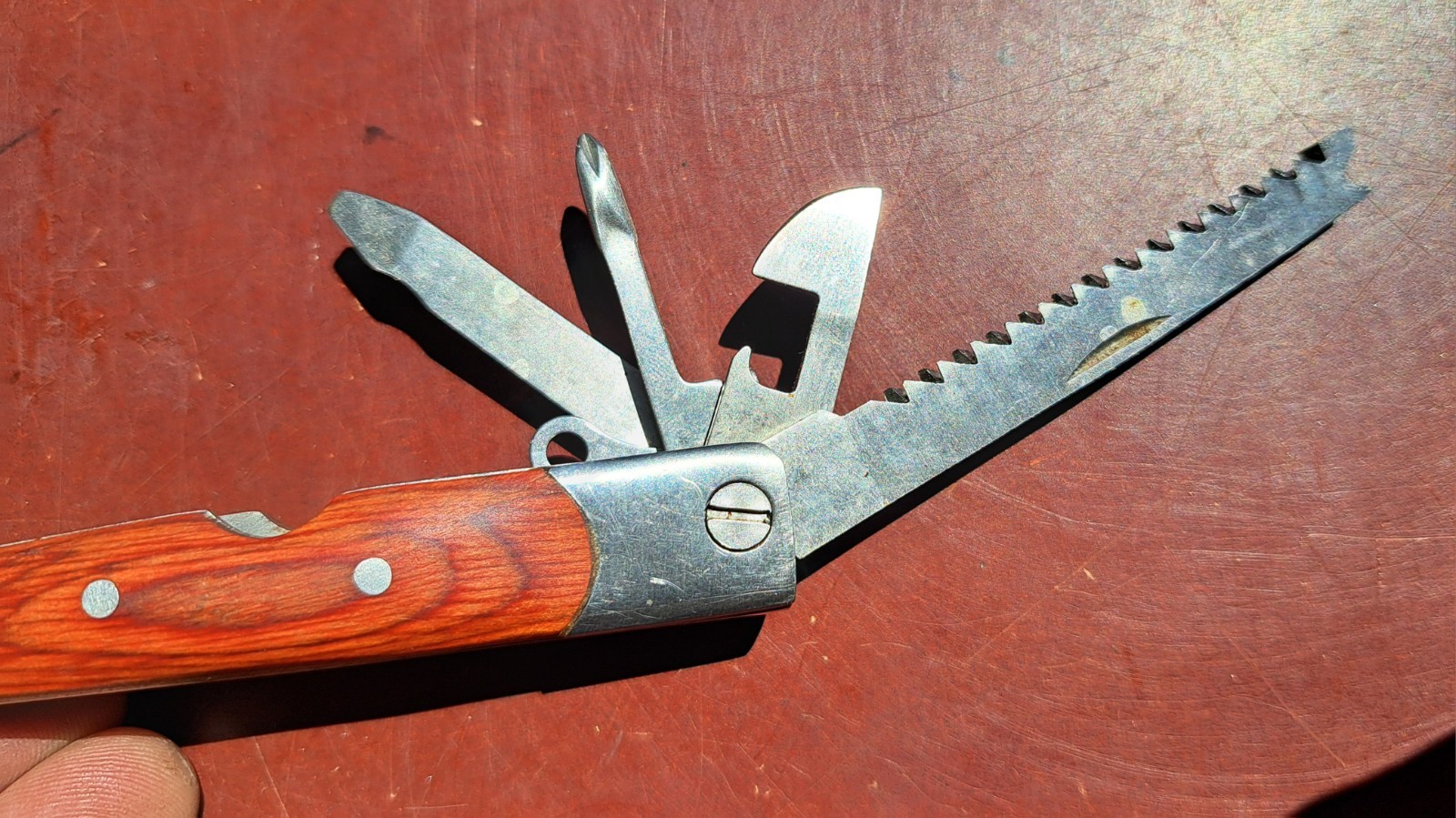 Hesco Bastion Multi-Tool Silver Stainless Steel Knife Wooden Handle