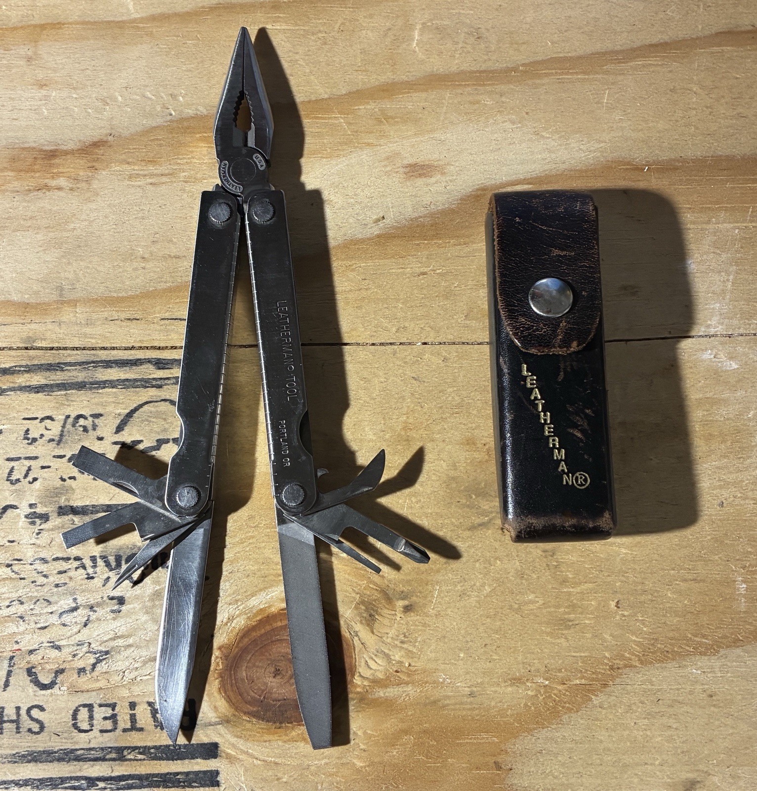 Vintage Original Leatherman USA Multi Tool Leather Sheath Portland OR