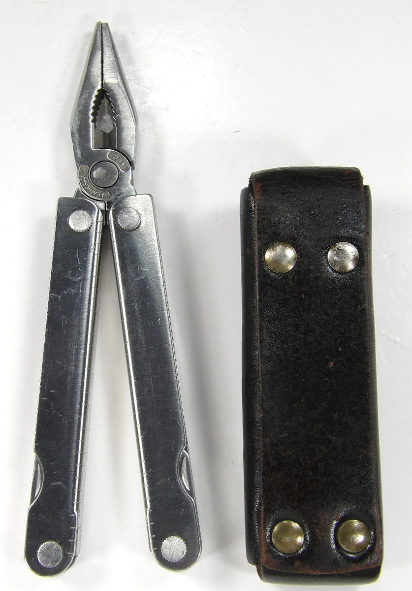 Vtg Leatherman PST Multi-Tool Portland OR TM 1325473 w/ Leather Sheath No Date