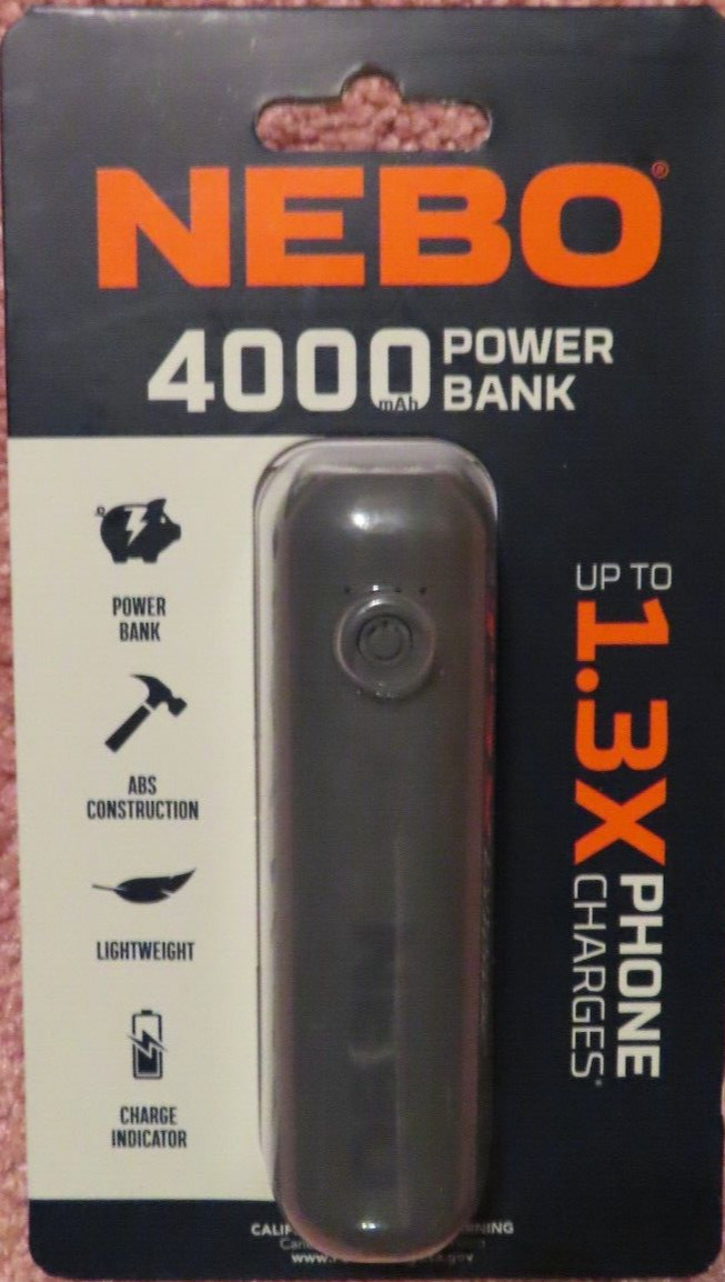 Nebo 4000 mah Power Bank Up to 1.3 phone charges #NEB-PWR-0001 NEW