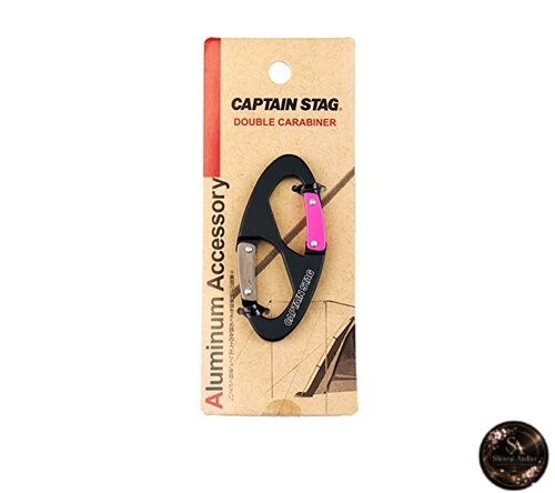 CAPTAIN STAG Carabiner Aluminum Accessory Double Carabiner Black UM-1868