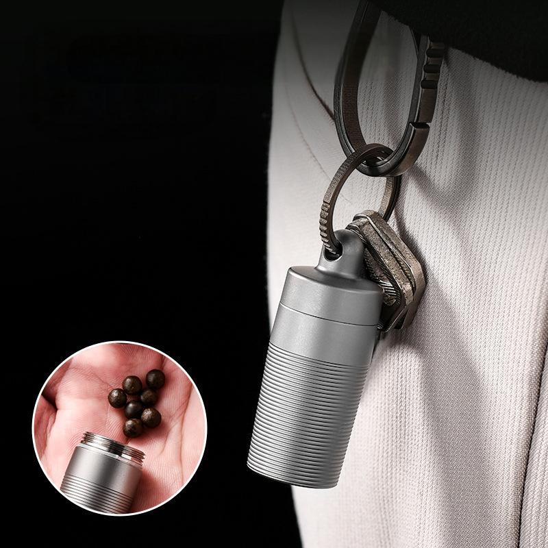 Pure Titanium Pill Holder Organizer Container Case Waterproof Portable EDC