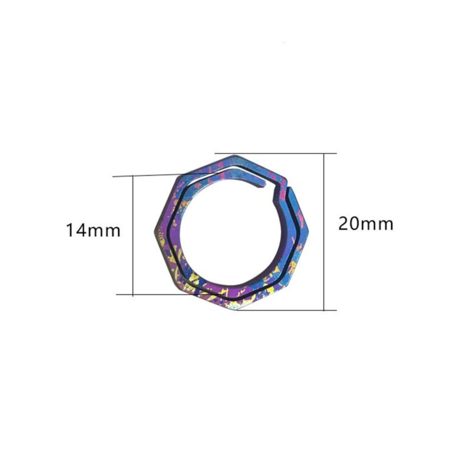 3pcs Mini Titanium Alloy Coloful Key Chain Concise Octagon Key Ring Outdoor EDC