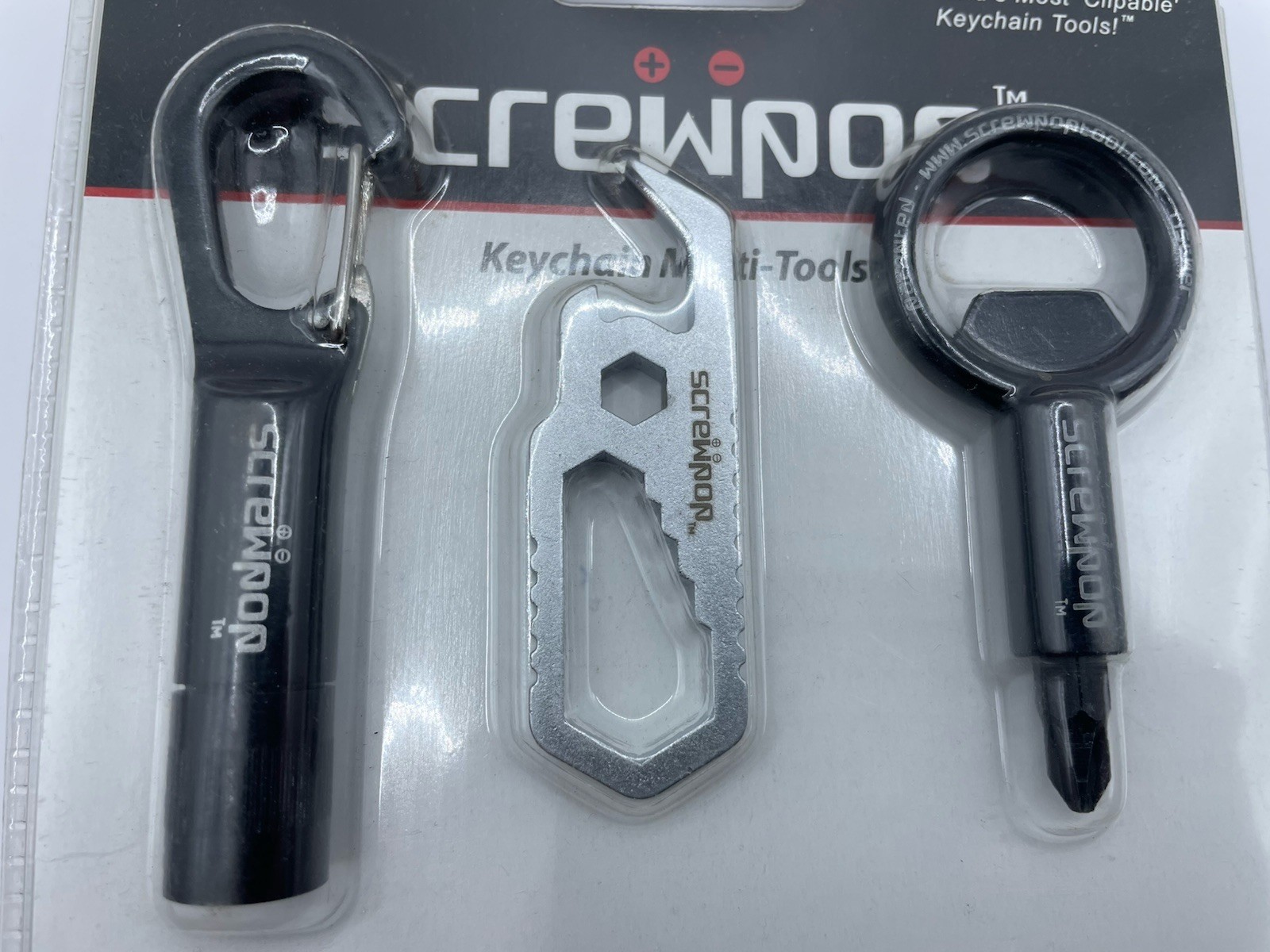 New SCREWPOP 3pc Keychain Multi Tool Flashlight NITE IZE DoohicKey CLIPKEY EDC