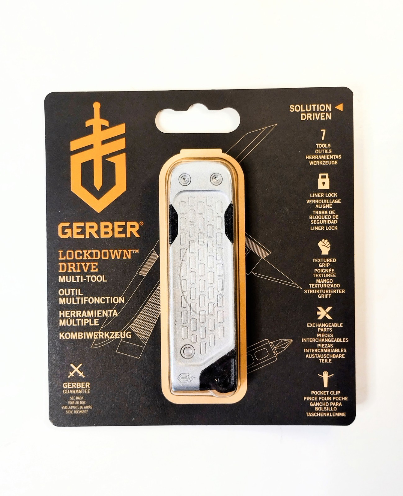 Gerber 3705 Lockdown Driver Multitool (7 Tools) Color: Silver
