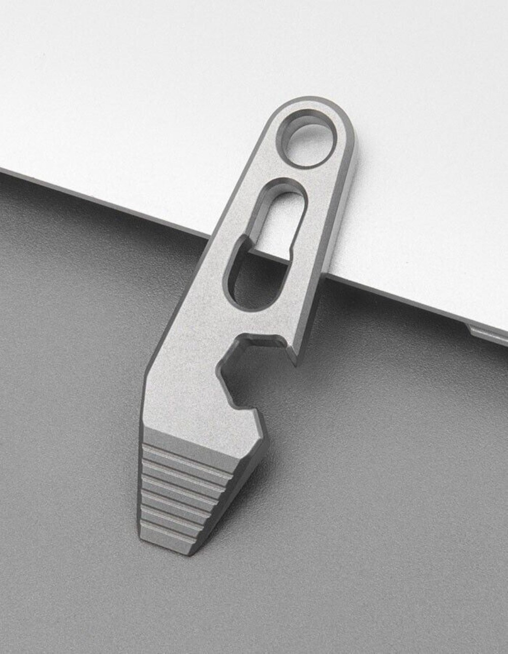 EDC Mini Titanium Alloy Keychain Multi Tool Pocket Pry Bar Crowbar Opener Cutter
