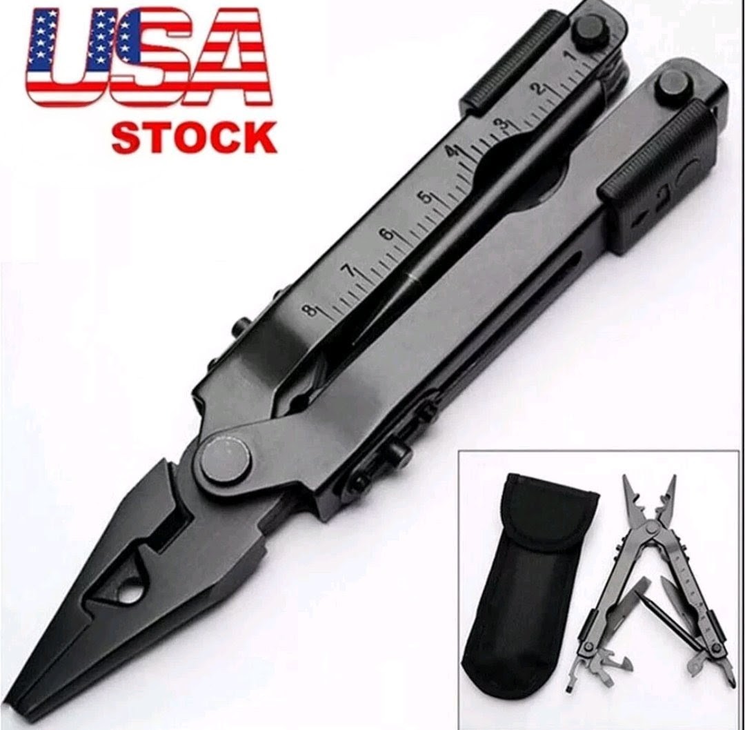 Outdoor Survival Multitool , Stainless Steel , 13 In 1 Compact Pocket Knife ,…
