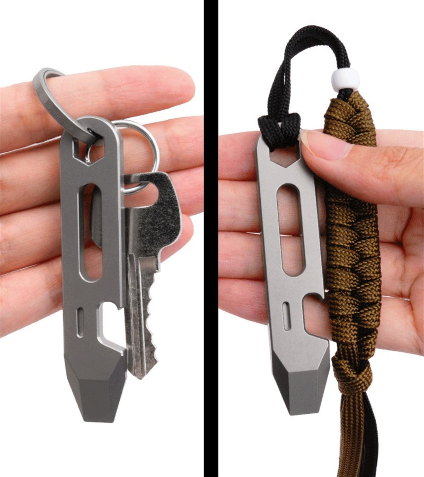 1PC Mini Titanium Alloy Keychain Pry Bar Crowbar Opener EDC Outdoor Multi Tools