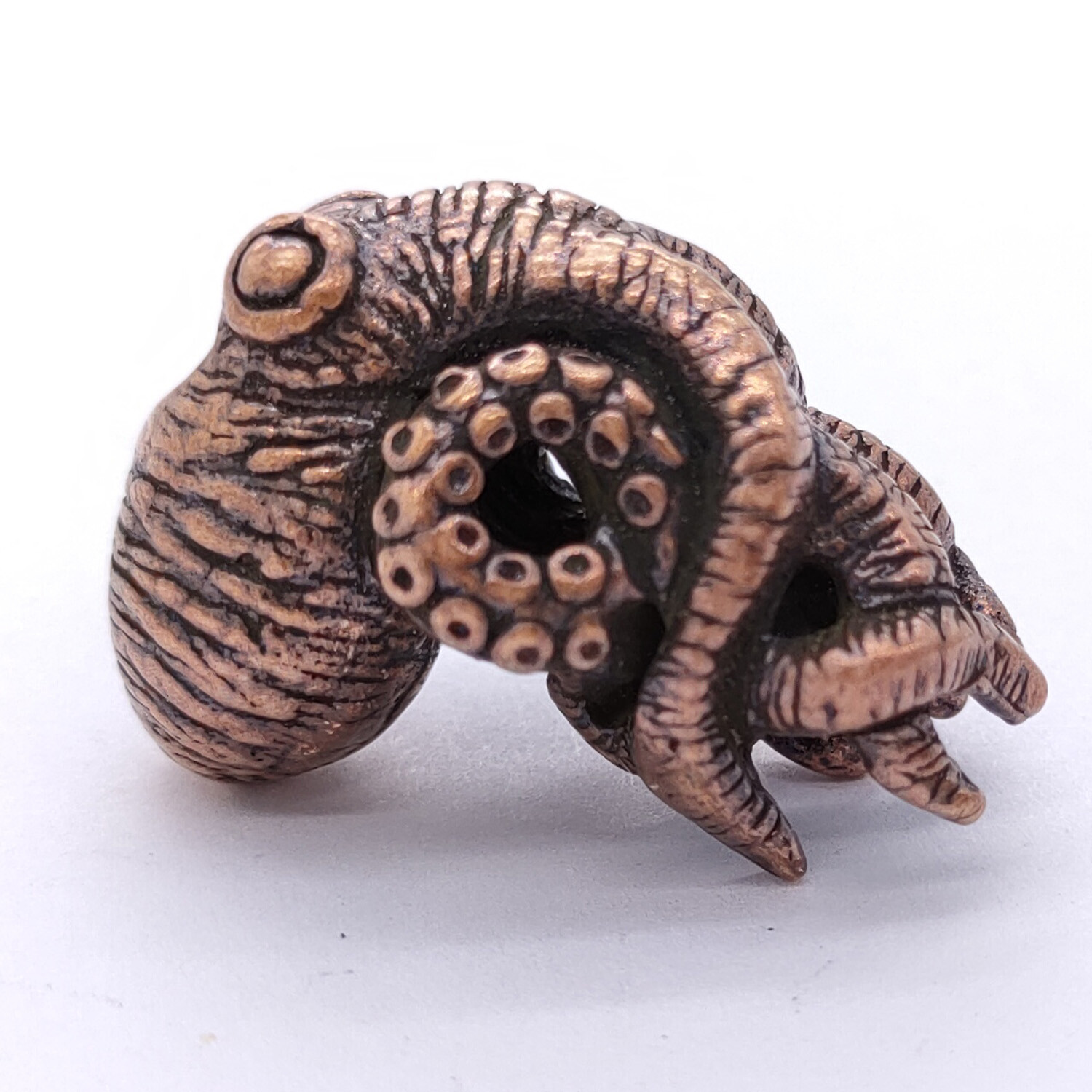 Red Copper Octopus Folding Knife Bead Cool DIY Umbrella Rope Tool Knife Pendant