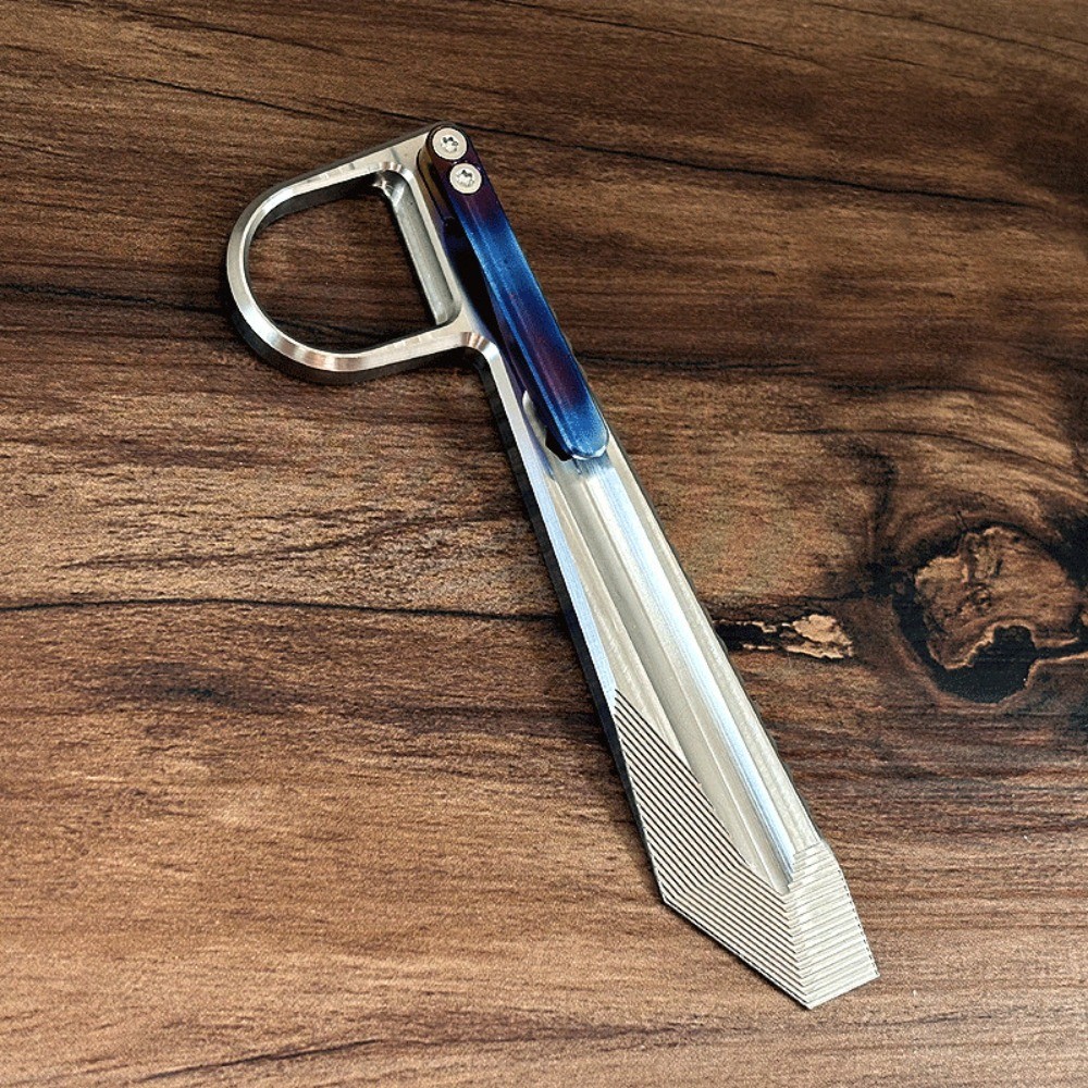 EDC Titanium Pry Bar Crowbar Wrench with Pocket Clip Outdoor Camping Multi Tools